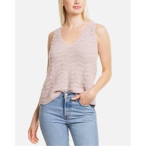 Madewell Crocheted Sweater Tank in dusty rose